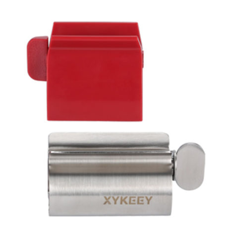 Set of 2 Toothpaste Squeezer Rollers - Metal Toothpaste Tube Wringer + Plastic Toothpaste Seat Holder Stand